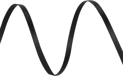 LIUYAXI Black Double Faced Satin Ribbon, 1/8" X Continuous 100 Yards, Thin Ribbons Perfect for Gift Wrapping Wedding Invitation Card Hair Bows Tag Floral Arrangement DIY Craft