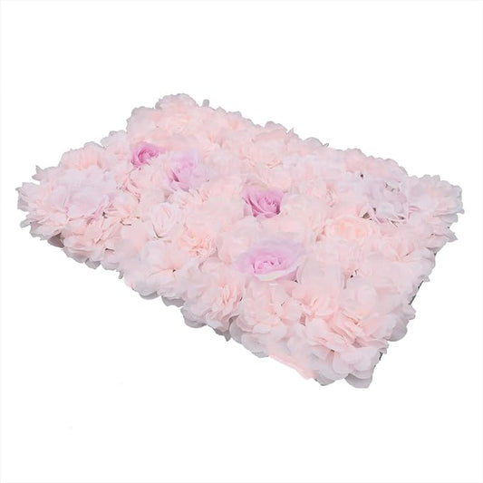 Gdrasuya10 4pcs Realistic Flower Wall Background Artificial Flowers Wall Backdrop Panel 3D Silk Rose Fake Flower Wall Panel Banquet Wedding Party Decor, Photography Background 60 x 40 cm