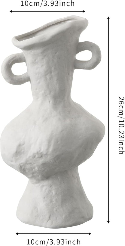 BUICCE Handmade Rustic Ceramic vase for Flowers Unique Decorative Pottery Vase for Farmhouse Home Office Decor