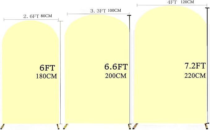 6.6 FT Yellow Arch Backdrop Cover, Yellow Chiara Backdrop Covers, Wedding Arch Covers for Birthday Party Photography