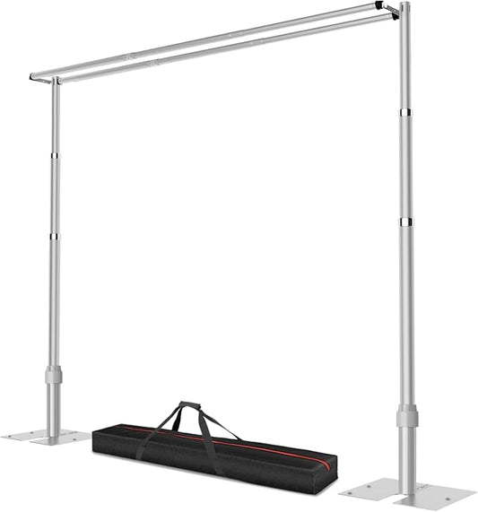 8.9x10ft Pipe and Drape Backdrop Stand, Double Crossbar, Heavy Duty Adjustable Background Frame with Metal Base for Parties Photography Wedding Photoshoot Decoration