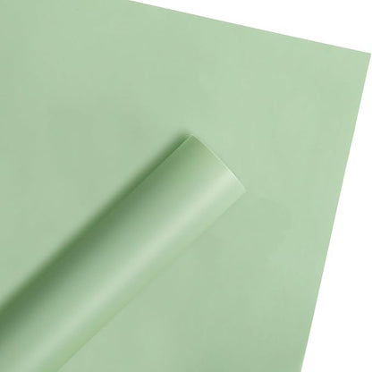 WRAPAHOLIC 20 Sheets Flower Wrapping Paper - 22.4 x 22.4 inch Pure Light Green Water-Resistant Floral Bouquet Wrapping Paper, Florist Supplies Packaging for Wedding Birthday Gift DIY