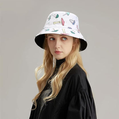 XYIYI Cute Bucket Hat Beach Fisherman Hats for Women, Reversible Double-Side-Wear