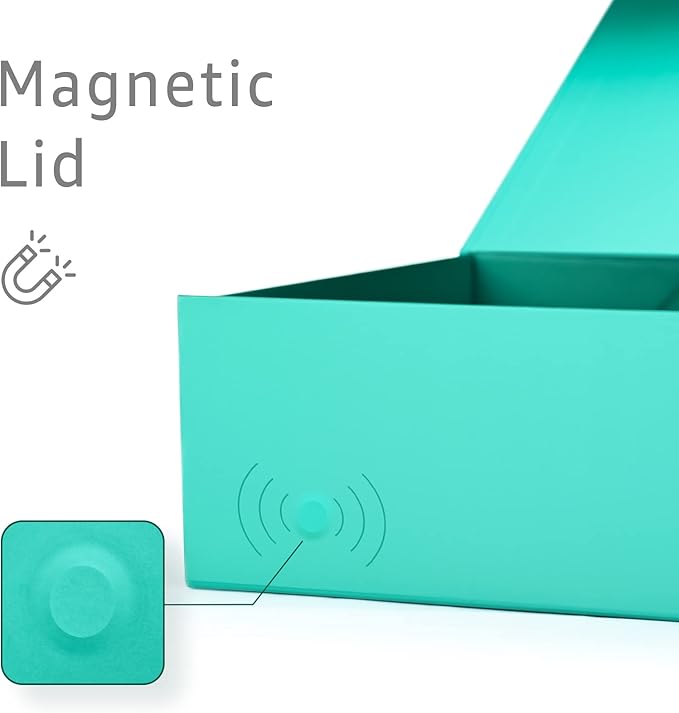 LIFELUM Large Gift Boxes with Lids,5 Pack 13.85 x 8.35 x 4.45 inch Rectangle Collapsible Gift Boxes with Ribbon,Card,Shredded Paper Filler Christmas,Birthdays