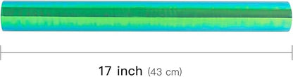 LeZakaa Green Wrapping Paper Roll - Holographic Iridescent Wrapping Paper for Birthday, Valentine's, Mother's Day, Holiday - 17 inches x 32.8 Feet (47.23 sq.ft.)
