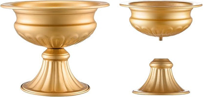 VEVOR 10PCS 16cm/6.3” Tall Wedding Flower Vase, Metal Wedding Centerpiece, Gold Floral Arrangement Stand Display Rack for Tables Wedding Dinner Party, Anniversary Ceremony Birthday Event Decor