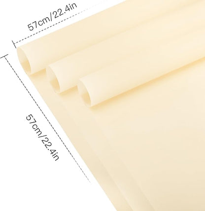 WRAPAHOLIC 20 Sheets Flower Wrapping Paper - 22.4 x 22.4 inch Pure Cream Yellow Color Water-Resistant Floral Bouquet Wrapping Paper, Florist Supplies Packaging for Fall Wedding Birthday Gift DIY