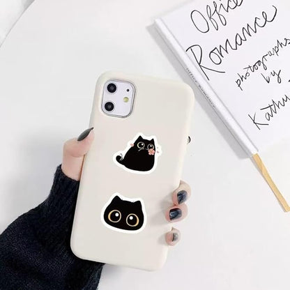 1000 Pcs Black Cats Decor Stickers Bulk 2 Roll 1 Inch,Cute Animal Sticker Pack Book Water Bottles Laptop,Cartoon Cat Meme Stickers for Boys Girls