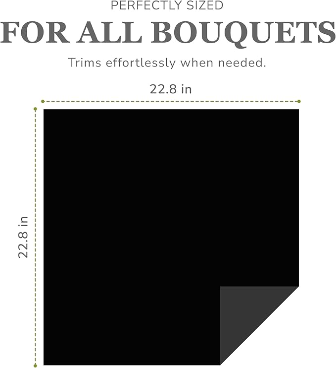 the florist Supply 20 Sheets Premium Flower Wrapping Paper | Waterproof Flower Wrapping Paper for Bouquets | Double Sided Floral Bouquet Sheets | DIY Gifts Colorblend Black/Black