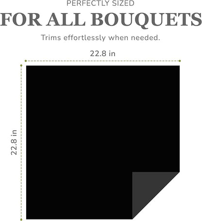 the florist Supply 20 Sheets Premium Flower Wrapping Paper | Waterproof Flower Wrapping Paper for Bouquets | Double Sided Floral Bouquet Sheets | DIY Gifts Colorblend Black/Black