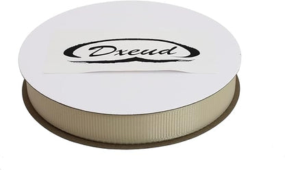 Solid Grosgrain Ribbon 25 Yard Each Roll 100% Polyester Woven Edge (1/2", Beige)