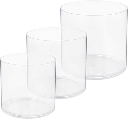 Royal Imports Flower Acrylic Vases Cylinders - Decorative Centerpiece for Home or Wedding - Non Breakable Plastic, 1-Set of 3 Sizes: 4", 5", 6" - Clear