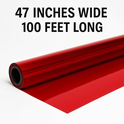 TCDesignerProducts Anderson's Red Shiny Metallic PVC Roll: 47" x 100' Flame-Resistant Event Decor for Weddings, Parties, Photo Booths, Gift Wrap, Table Covers, Backdrops, Crafts & Holiday Decorations