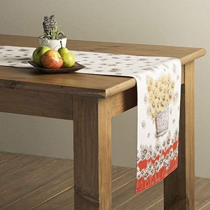 Maison d' Hermine Table Runner 100% Cotton Double Layer Table Runners 108 inches Long for Thanksgiving Christmas Decorations Home Kitchen Dining Party Wedding (Bagatelle, 14.5" x 108")