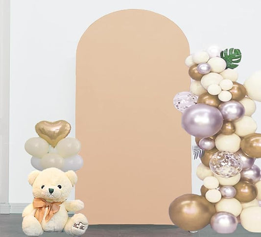 6FT Nude Arch Backdrop Cover, Wedding Arch Cover, Khaki Covers Stretchy Backdrop for Party Celebration Decoration