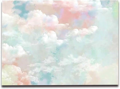 Wall Mural - 3D Wallpaper Decoration, Pink Clouds, 182" x 122" (Not Self-Adhesive)