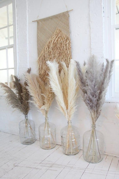 20 Stems Natural Pampas Grass Decor 40" Tall Dreid Pampas Grass for Wedding, Party, Farmhouse, Fluffy Dreid Flowers Boho Home Decor Grey & Beige