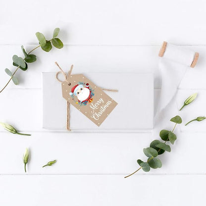 Andaz Press Christmas Holiday Season Classic Gift Tags, Merry Christmas to from Classic Favor Tags, Santa with Christmas Wreath Design, for Holiday Events, Parties, and Favors, 60-Pack