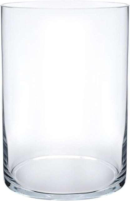 Royal Imports Flower Glass Vase Decorative Centerpiece for Home or Wedding - Cylinder Shape, 8" Tall, 5" Opening, Clear