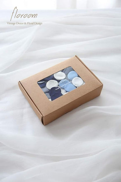 Floroom 500pcs Rose Petals Dusty Blue Navy Faux Silk Flower Petals for Wedding Flower Girl Basket Aisle Scatter Dinner Table Centerpieces Party Confetti Decoration Romantic Night Home Decor