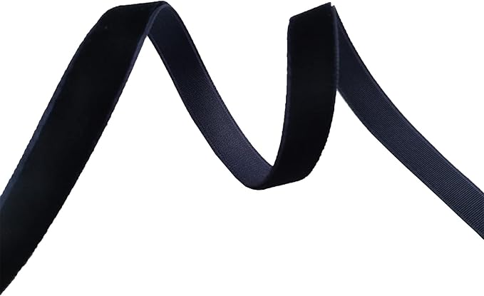 Navy Blue Velvet Ribbon Single Faced,3/8 Inch X 25Yards Spool