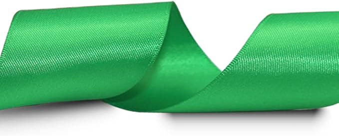 LIUYAXI Green Double Faced Satin Ribbon, 2" X Continuous 50 Yards, Fabric Ribbon Use for Bows Bouquet,Christmas Gift Wrapping,Floral Arrangement