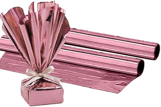 PMU Gift Wrap Mylar Roll Metallic Baby Pink 2-sided, 48 Inches X 50 Ft Roll 1.4 Mil Highly Reflective Mylar Film, Great for Gifts, Birthdays, Christmas, Baskets, Arts & Crafts
