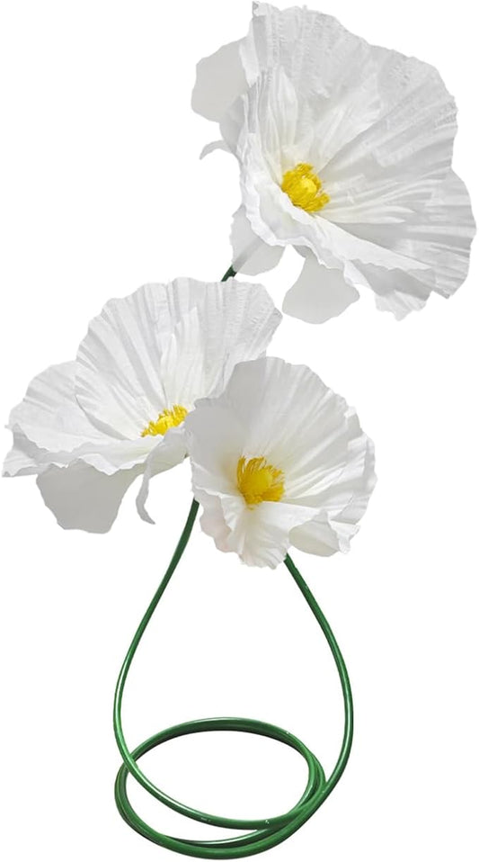 Fake Floral Arrangements Home Outdoor Decorations, Artificial Flower with Stems for Wedding, DIY Wedding Bouquets Centerpieces Arrangements Table Chair Decor Mall Display 3 Pack (White)