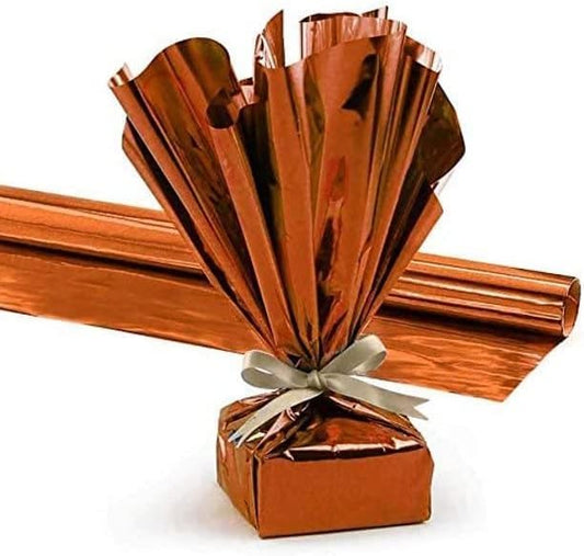 PMU Gift Wrap Mylar Roll Metallic Orange 2-sided, 48 Inches X 100 Ft Roll 1.4 Mil Highly Reflective Mylar Film, Great for Gifts, Birthdays, Christmas, Baskets, Arts & Crafts