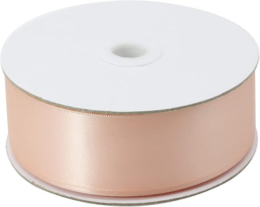 Peach Double Faced Satin Ribbons 1-1/2 inch Flower Boutique Gift Wrapping Ribbon 1.5inch 50yards Fabric Silk Bow Ribbon for Valentine's Day & Mother's Day DIY Crafts Hair Headband-Sewing