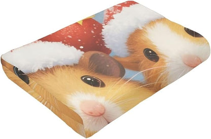 Guinea Pig Blanket Cute Christmas Guinea Pig Throw Blanket Soft Cozy Fleece Fuzzy Stuffed Plush Flannel Gifts for Girls Women Boys Kids Adults 60"X80"