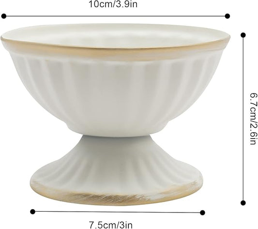 White Flower Arrangements Pot Vase for Wedding Centerpieces Table， 10 Pcs Small Metal Flower Planter Urn Vase Pot，for Home Wedding Party Christmas (10PCS, White)