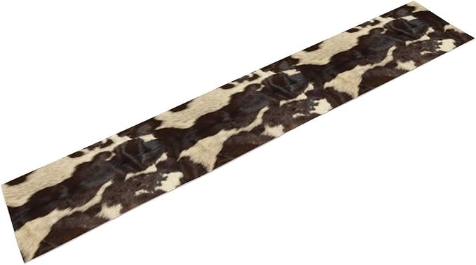 Cow Print Table Runner, Cowhide Print Western Style Table Runner Country Farmhouse Cottage Cow Patten Table Decoration for Home Kitchen Dining, 13x120 Inch