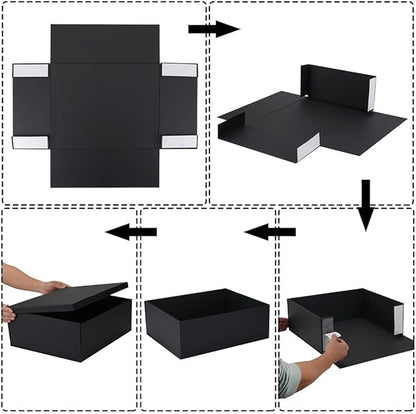 Extra Large Gift Box with Lid 17x13x6 Inches, White Gift Boxes for presents Packaging for Birthdays, Valentine's Day, Christmas, Anniversaries (Include Shredded Paper Fill, Envelope Card Ribbon)