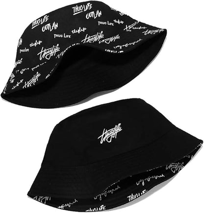 Malaxlx Unisex Bucket Hat Beach Sun Hat Aesthetic Fishing Hat for Men Women Teens, Reversible Double-Side-Wear