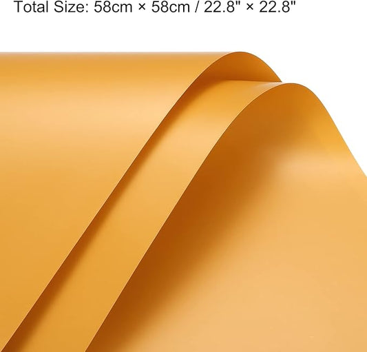 MECCANIXITY 10 Pcs Flower Wrapping Paper 22.8x22.8 Inch Waterproof Florists Wrapping Paper for Florist Bouquet Supplies, DIY Crafts, Gift/Gift Box Packaging Yellow