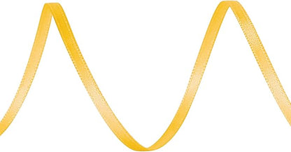 LIUYAXI Yellow Double Faced Satin Ribbon, 1/8" X Continuous 100 Yards, Thin Ribbons Perfect for Gift Wrapping Wedding Invitation Card Hair Bows Tag Floral Arrangement DIY Craft
