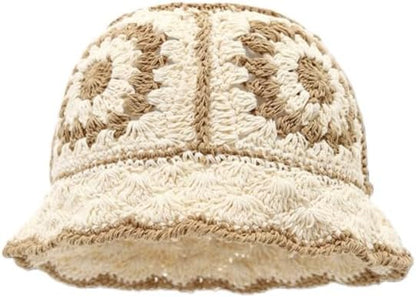 Winter Plush Fuzzy Bucket Hat Flower Fisherman Hats for Women Men Bucket hat