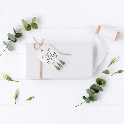 Andaz Press Christmas Holiday Season Classic Gift Tags, Merry Christmas to from and Wishing You A Happy Holiday Season, Bottle Brush Christmas Tree Design, Holiday Events, Parties, Favors, 60-Pack