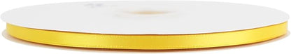 MEEDEE 1/4 Inch Yellow Satin Ribbon Double Face Satin Ribbon Pale Yellow Wedding Ribbons Gift Wrapping Ribbons for Crafts Card Making Hair Favor Decor, 100 Yards