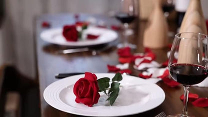 60 Pcs Artificial Roses Bulk Velvet Silk Red Rose Burgundy Roses for Wedding Centerpieces Bridal Bouquet Mohter's Day Valentine's Day Christmas Home Decor (60, Burgundy)