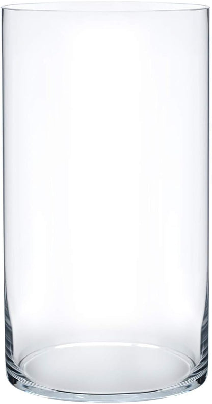 Royal Imports Flower Glass Vase Decorative Centerpiece for Home or Wedding - Cylinder Shape, 12" Tall, 6" Opening, Clear