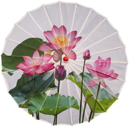 Parasol Chinese Style Classical Oil Paper Umbrella Rainproof Umbrella, Parasol Pendent Floral Mulitcolor Paper and Bamboo Painted Paper Parasol