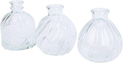 Zerodis Glass Bud Vases, Vases Vintage Elegant Small Flower Wedding Banquets Table Setting Decorative for Birthday Anniversary Tabletop Decor Glass Bud,Transparent