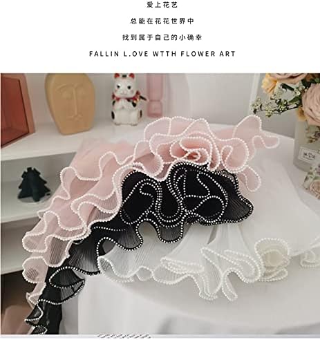 Flower Wrapping Mesh Paper Black Floral Wraps Bouquet Packaging Paper Wrinkled Wavy Net Yarn Valentine's Day Flower Shop Supplies Wedding Home Decoration 11 X 162 inches/bag (Pearl Black)