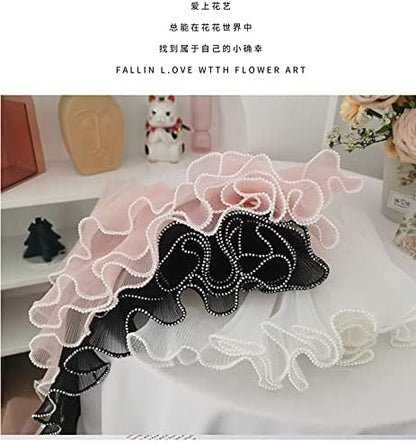 Flower Wrapping Mesh Paper Black Floral Wraps Bouquet Packaging Paper Wrinkled Wavy Net Yarn Valentine's Day Flower Shop Supplies Wedding Home Decoration 11 X 162 inches/bag (Pearl Black)