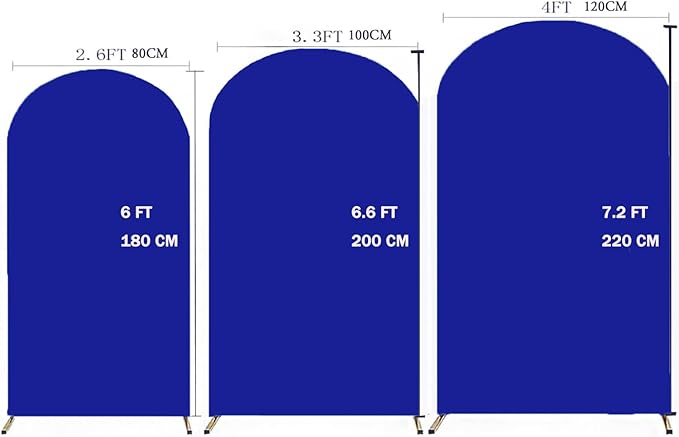 6.6 FT Arch Backdrop Cover, JFDYDM Royal Blue Wedding Arch Cover, Background Stand Covers, Royal Blue Chiara Backdrop Covers for Party Celebration Proposal Birthday Decor
