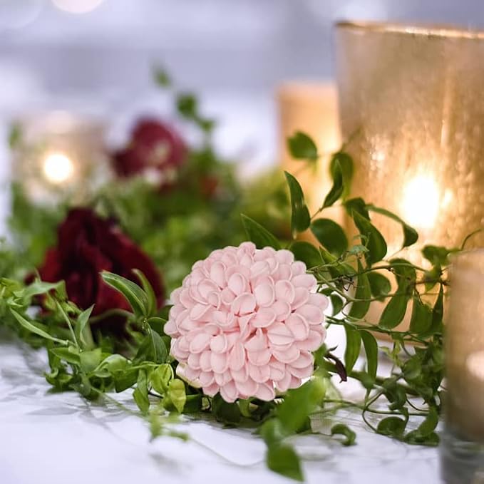 Artificial Flowers, 50pcs Realistic Artificial Rose for DIY Wedding Bouquets Centerpieces Arrangements, Pink Dahlia Flowers with Stem for Bridal Shower Party Home Decorations