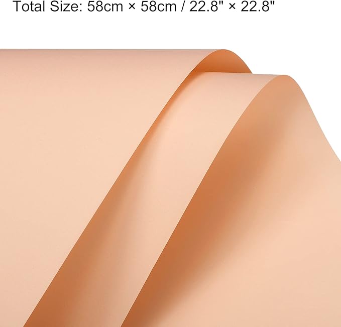 MECCANIXITY 10 Pcs Flower Wrapping Paper 22.8x22.8 Inch Waterproof Florists Wrapping Paper for Florist Bouquet Supplies, DIY Crafts, Gift/Gift Box Packaging Light Orange