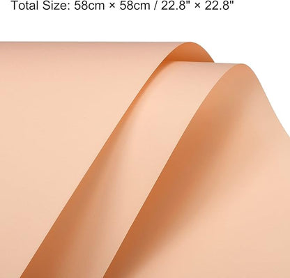 MECCANIXITY 10 Pcs Flower Wrapping Paper 22.8x22.8 Inch Waterproof Florists Wrapping Paper for Florist Bouquet Supplies, DIY Crafts, Gift/Gift Box Packaging Light Orange